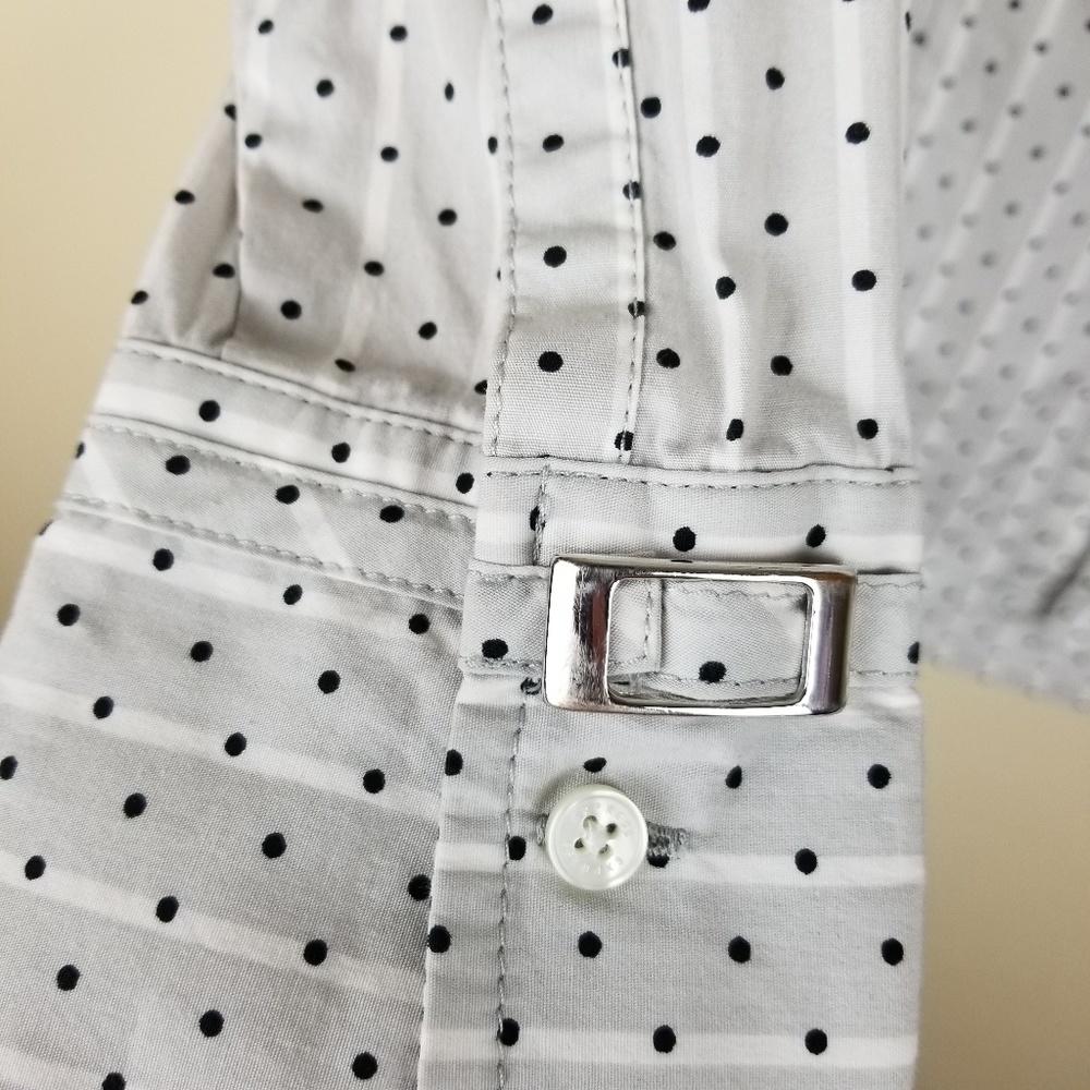 Express Design Studio Button-Up Top Polkadot Med - image 2